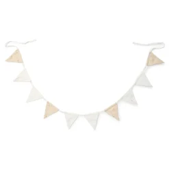 Little Dutch Decoratie^Slinger met vlaggetjes - Beige - Newborn Naturals - Little Goose