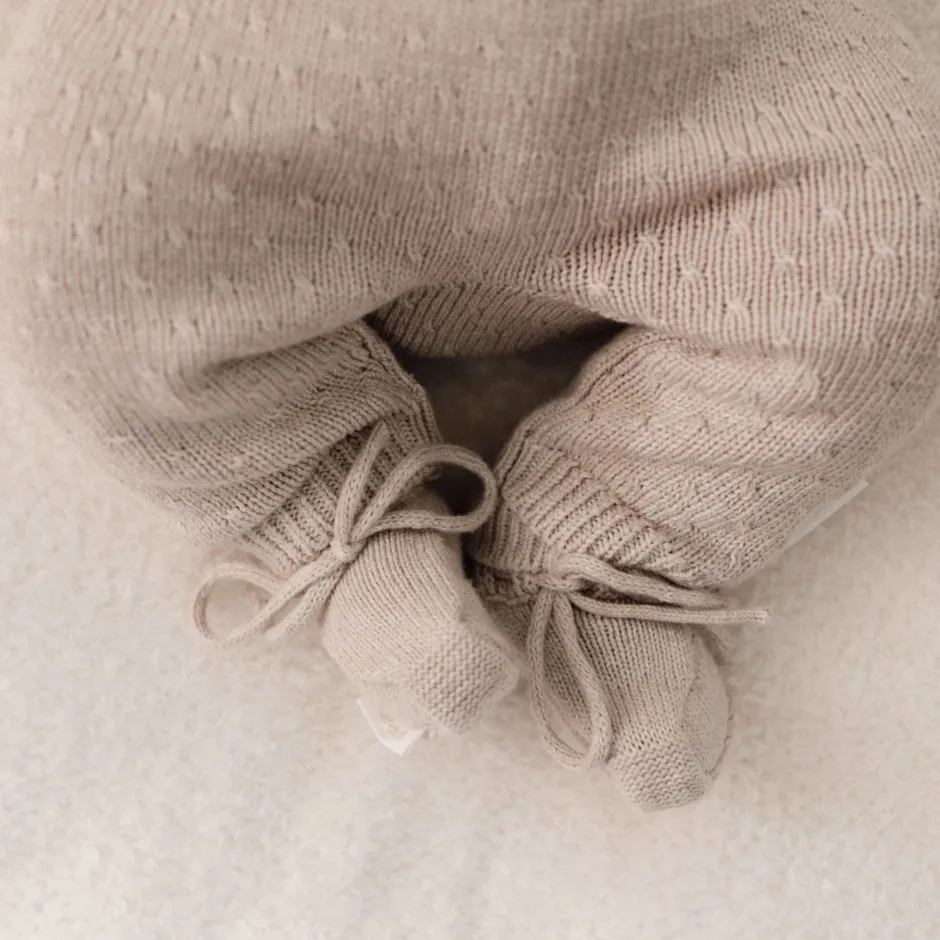Little Dutch Accessoires|Babykleding^Slofjes - Beige - Newborn Naturals