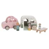Little Dutch Rollenspel|Houten Auto's^Speelgoed auto met caravan - Meerkleurig - Essentials