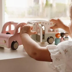 Little Dutch Rollenspel|Houten Auto's^Speelgoed auto met caravan - Meerkleurig - Essentials