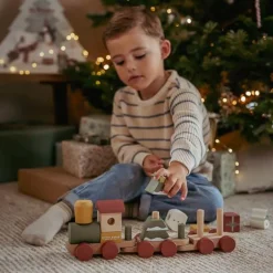 Little Dutch Educatief Speelgoed|Houten Speelgoed^Stapeltrein Kerst