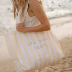 Little Dutch Strand & Water Speelgoed^Strandtas - Geel - Maat one size - Stripe