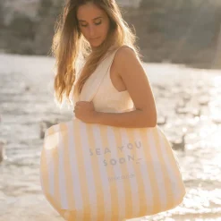 Little Dutch Strand & Water Speelgoed^Strandtas - Geel - Maat one size - Stripe