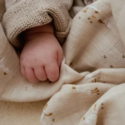 Little Dutch Hydrofiele Doeken|Omslagdoek^Swaddle - Beige - 120 cm - Newborn Naturals - Little Goose