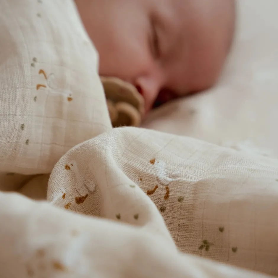 Little Dutch Hydrofiele Doeken|Omslagdoek^Swaddle - Beige - 120 cm - Newborn Naturals - Little Goose
