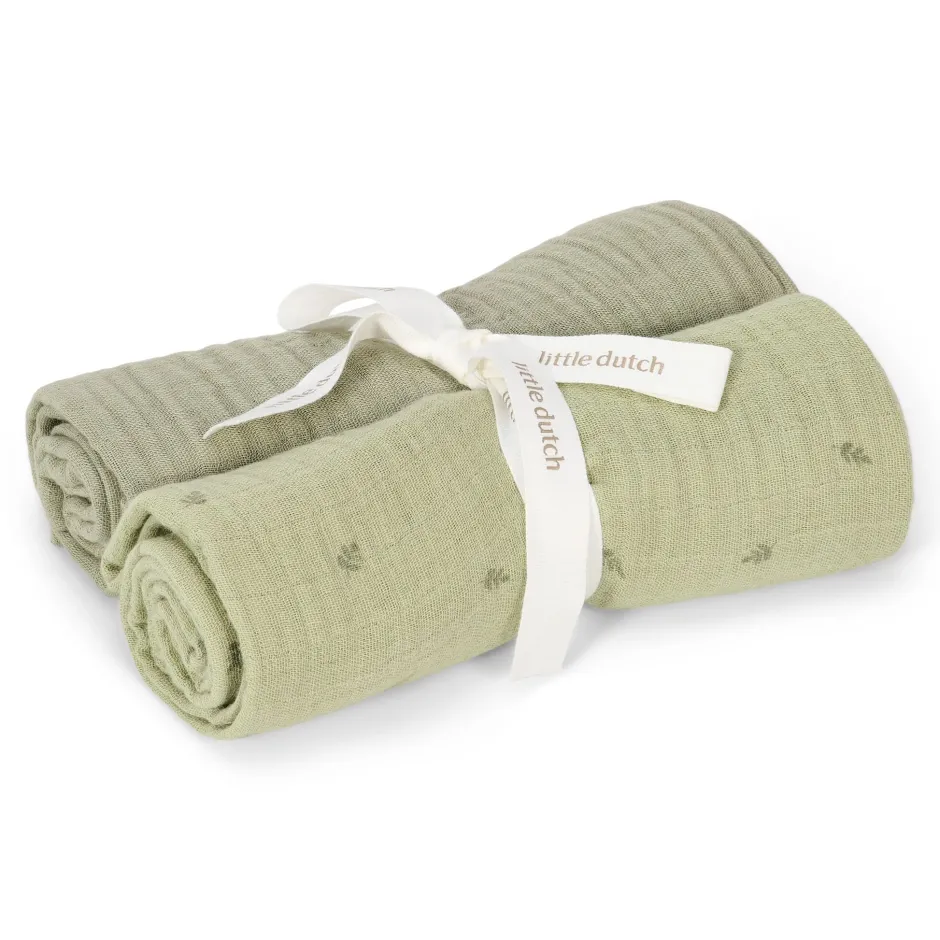 Little Dutch Hydrofiele Doeken|Omslagdoek^Swaddle - Groen - Essentials