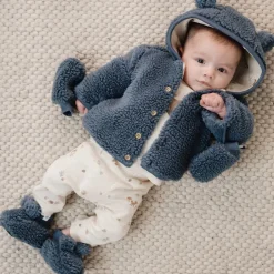 Little Dutch Accessoires^Teddy slofjes - Blauw - Newborn Naturals