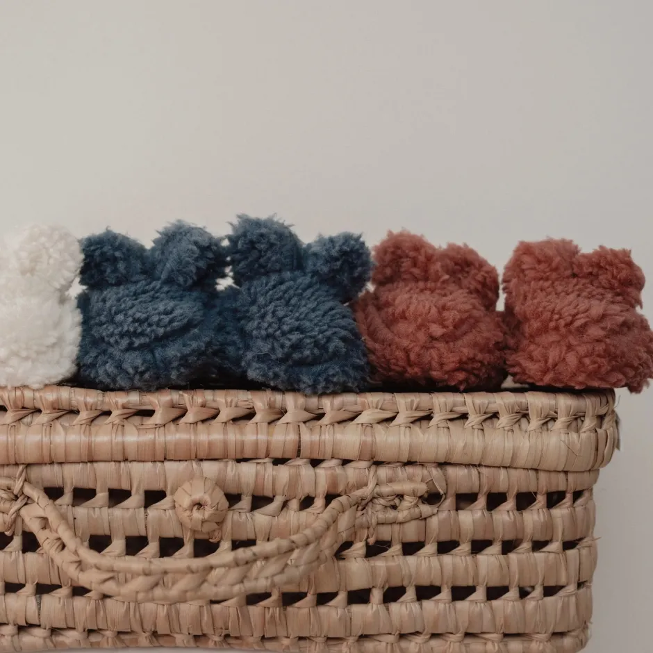 Little Dutch Accessoires^Teddy slofjes - Roze - Newborn Naturals