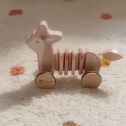 Little Dutch Educatief Speelgoed|Houten Speelgoed^Trekdier Hert - Roze - Fairy Garden