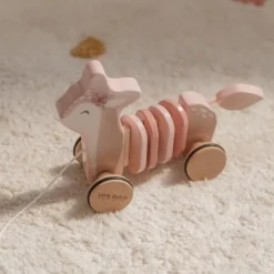 Little Dutch Educatief Speelgoed|Houten Speelgoed^Trekdier Hert - Roze - Fairy Garden