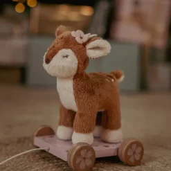 Little Dutch Educatief Speelgoed|Houten Speelgoed^Trekdier Hert - Roze - Fairy Garden