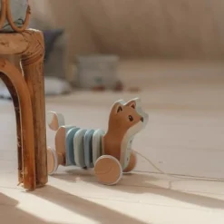 Little Dutch Educatief Speelgoed|Houten Speelgoed^Trekdier Vos - Blauw - Forest Friends