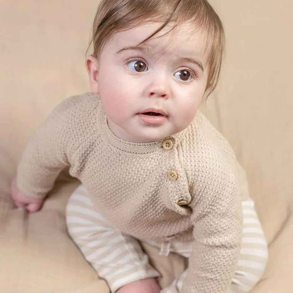 Little Dutch Babykleding^Trui - Zand - Newborn Naturals