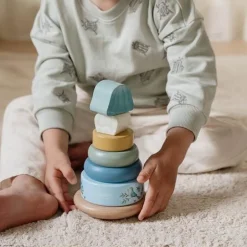 Little Dutch Stapeltoren|Speelgoed Vanaf 1 Jaar^Tuimelstapelaar - Blauw - Forest Friends