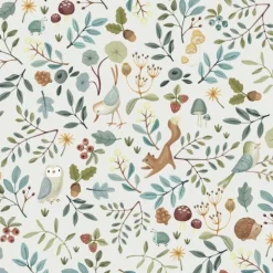 Little Dutch Decoratie|Behang^Vliesbehang - Meerkleurig - Forest Friends - Forest Wonders