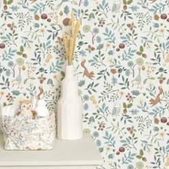 Little Dutch Decoratie|Behang^Vliesbehang - Meerkleurig - Forest Friends - Forest Wonders