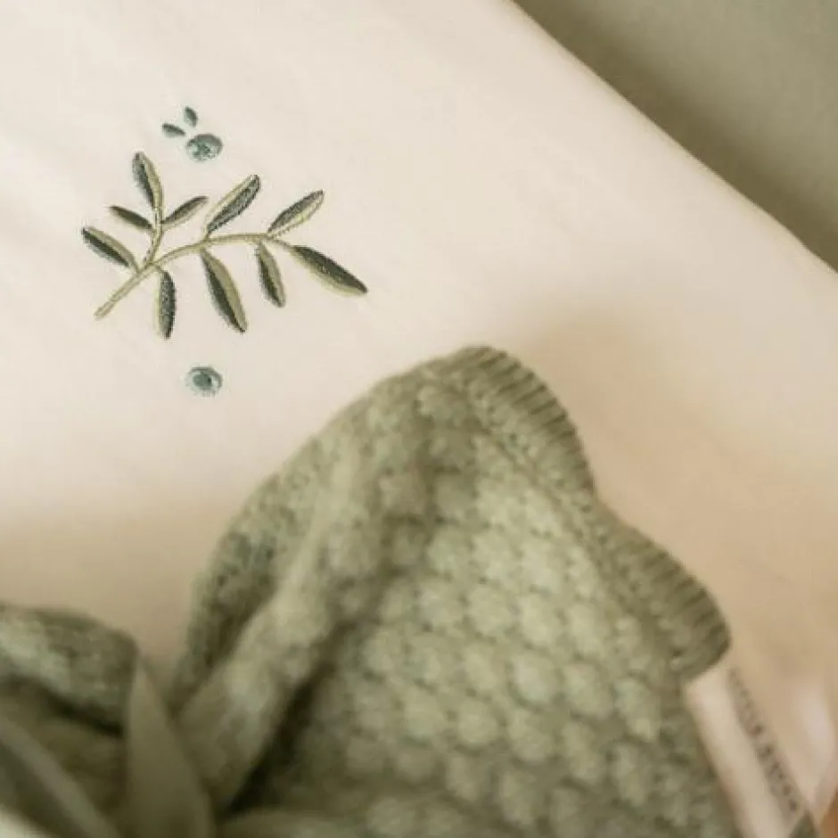 Little Dutch Lakens^Wieglaken - Groen - Essentials - Blueberry Leaves