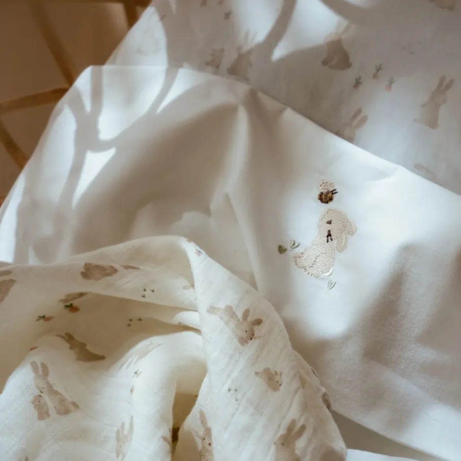 Little Dutch Lakens^Wieglaken - Wit - Newborn Naturals - Baby Bunny