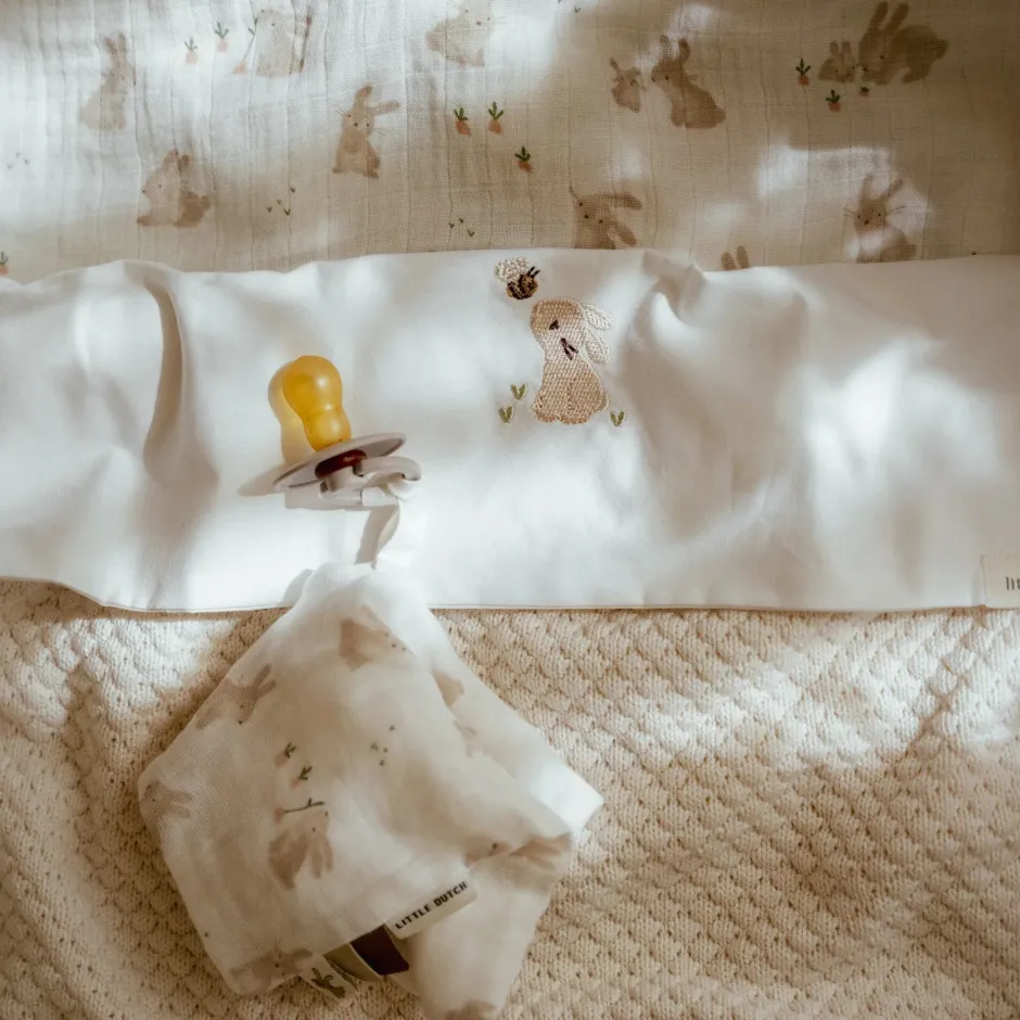 Little Dutch Lakens^Wieglaken - Wit - Newborn Naturals - Baby Bunny