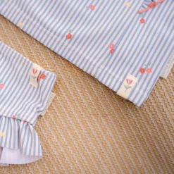 Little Dutch Meisjes Kleding|Zwemkleding^Zwemshirt lange mouw - Blauw - Sunny Flowers